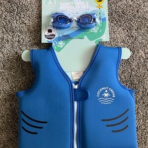 Kids Blue Float Vest & Goggles Set